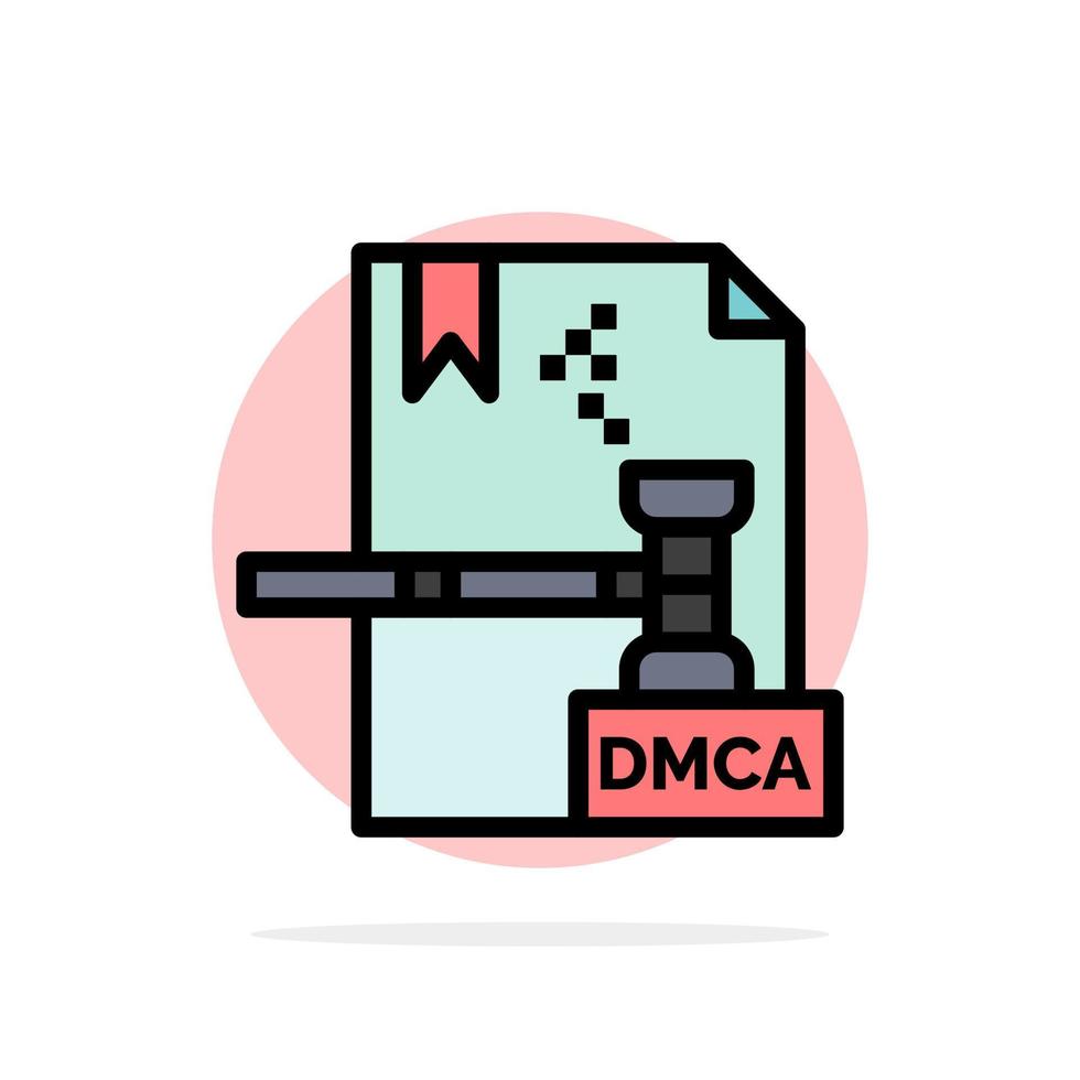bedrijf auteursrechten digitaal dmca het dossier abstract cirkel achtergrond vlak kleur icoon vector
