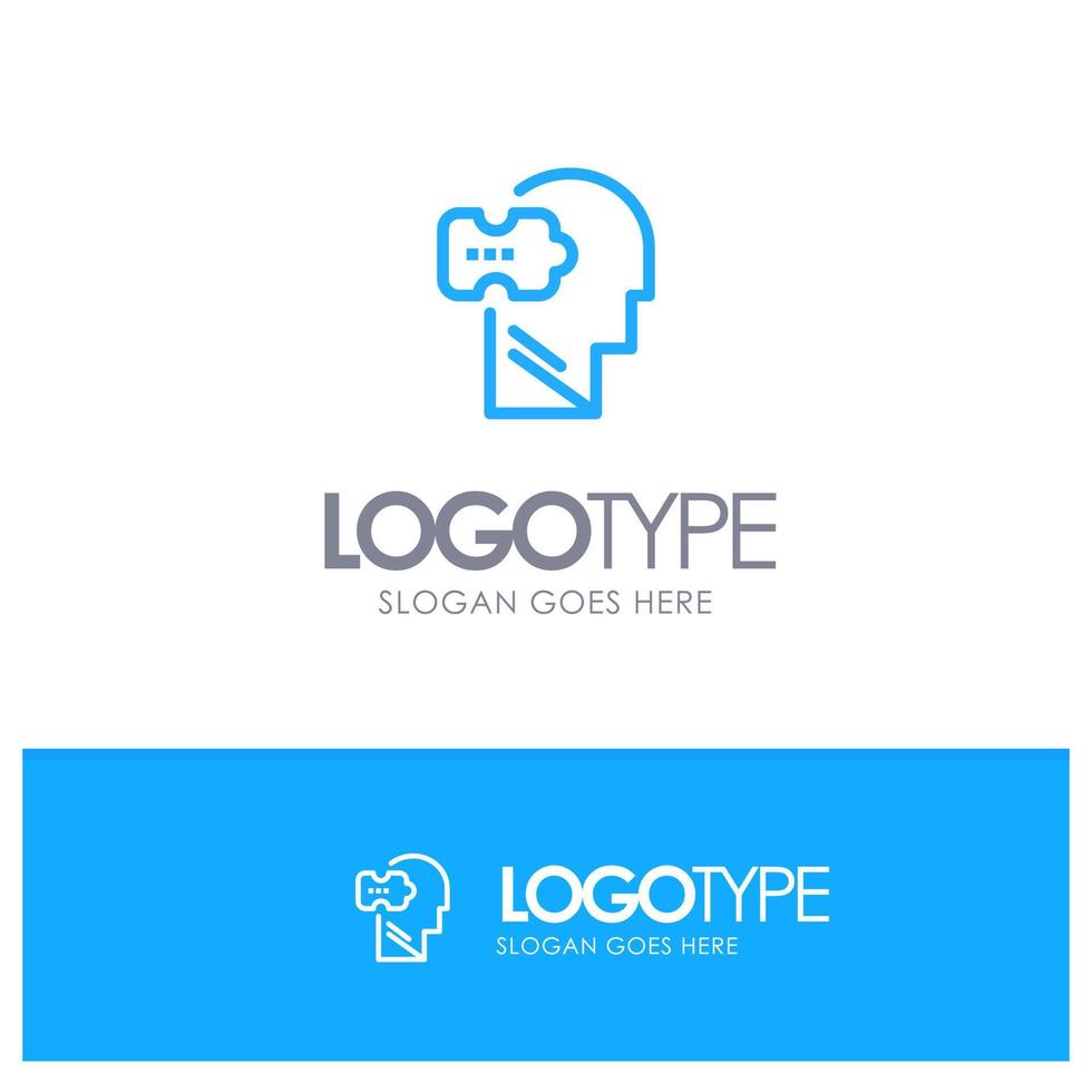 logica geest probleem oplossen blauw schets logo plaats voor slogan vector