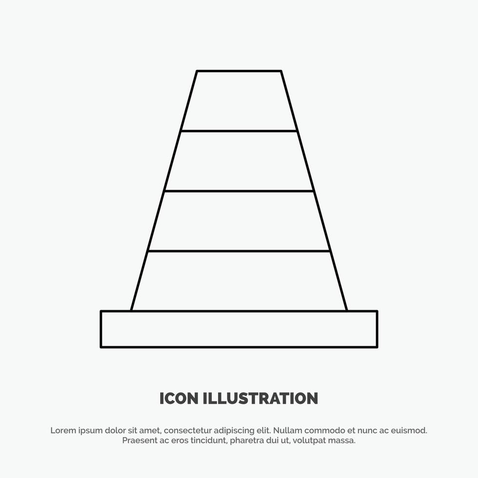 ijshoorntje bouw gereedschap lijn icoon vector