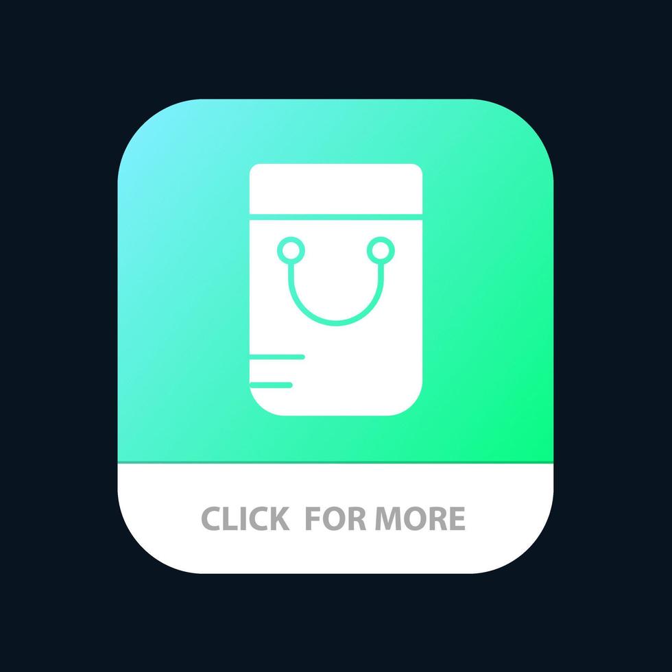 zak handtas school- mobiel app knop android en iOS glyph versie vector