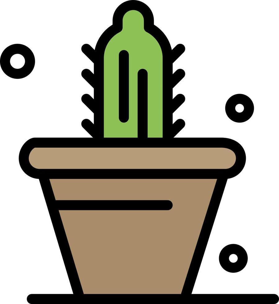 cactus natuur pot voorjaar vlak kleur icoon vector icoon banier sjabloon