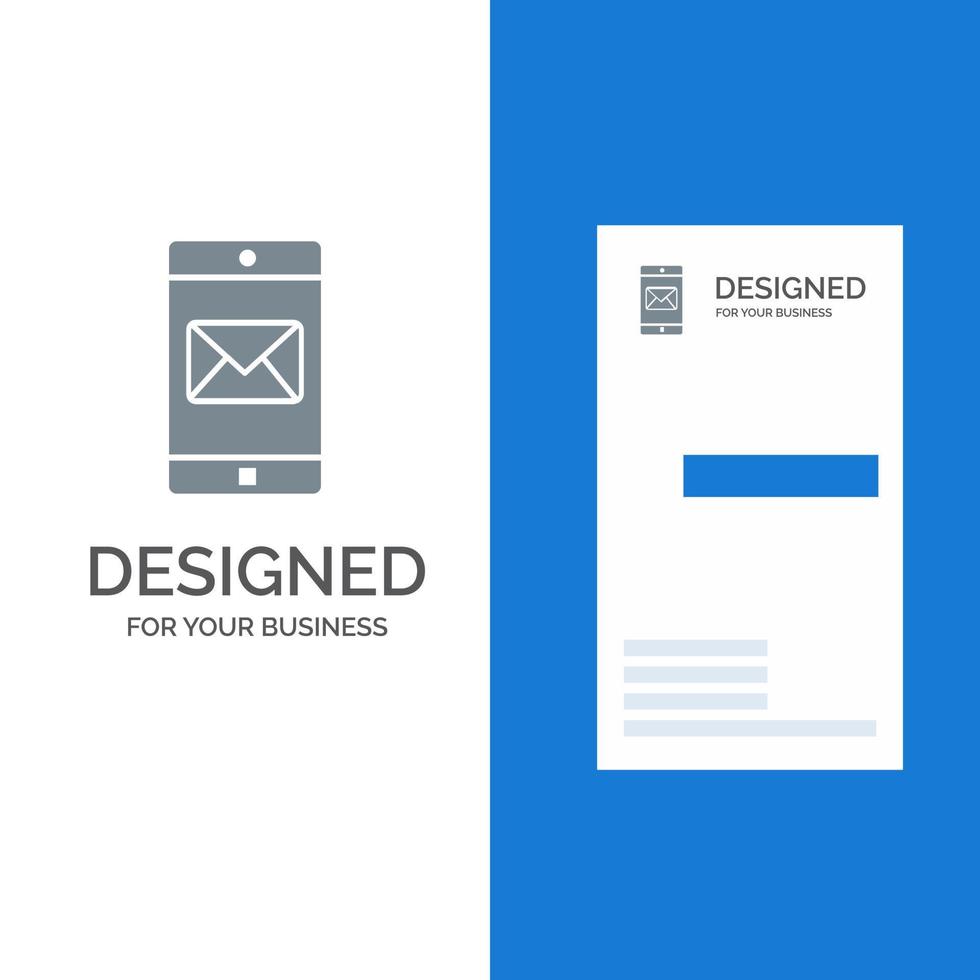 toepassing mobiel mobiel toepassing mail grijs logo ontwerp en bedrijf kaart sjabloon vector