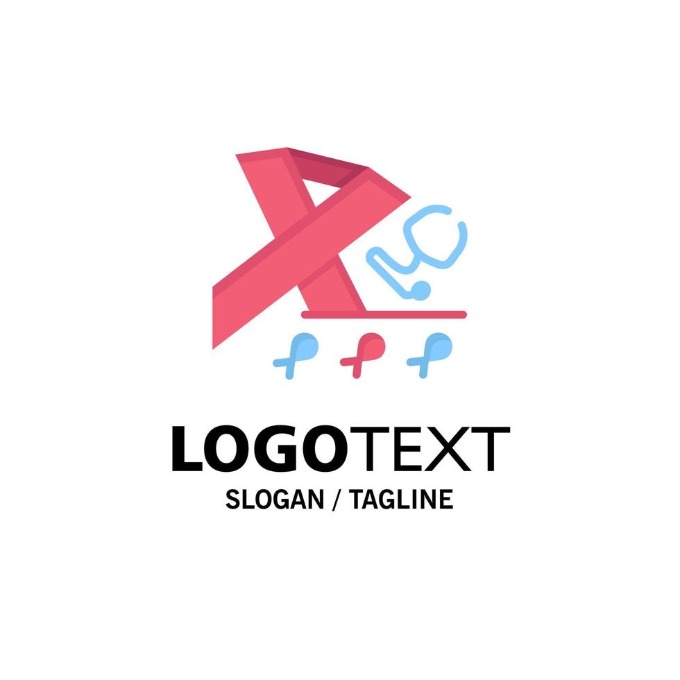 stethoscoop Gezondheid lint bewustzijn bedrijf logo sjabloon vlak kleur vector