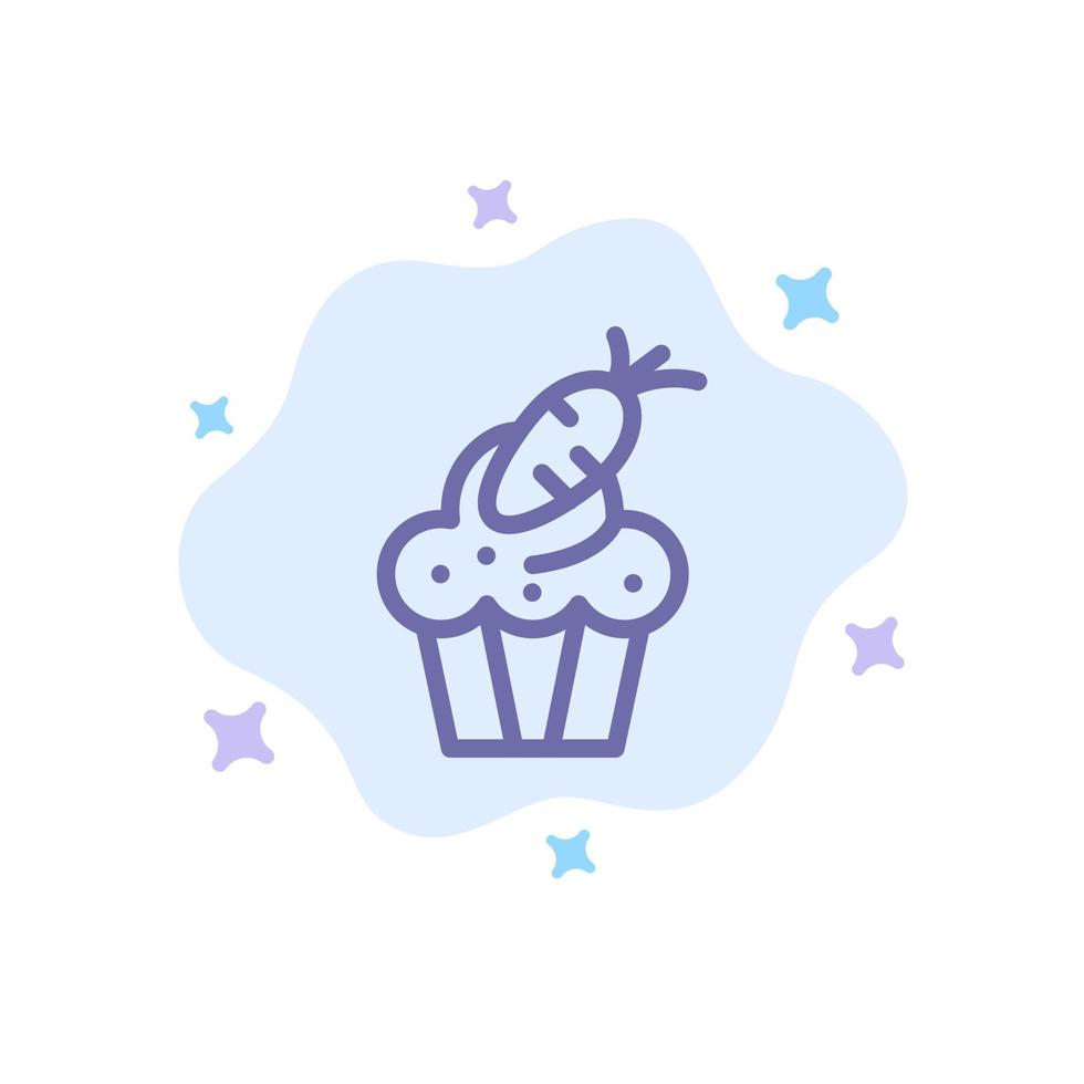 taart kop voedsel Pasen wortel blauw icoon Aan abstract wolk achtergrond vector