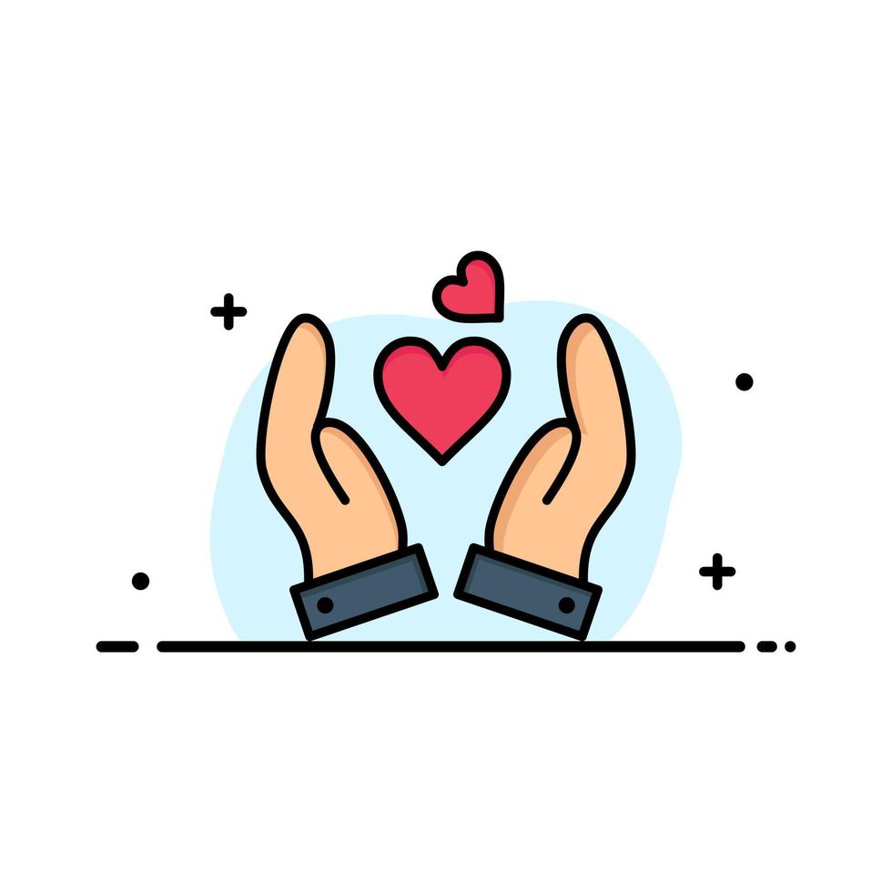 hand- liefde hart bruiloft bedrijf vlak lijn gevulde icoon vector banier sjabloon