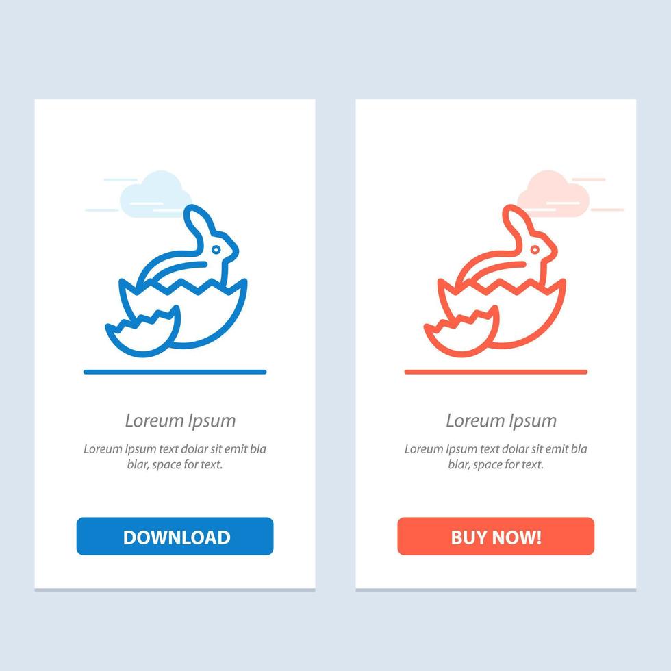 konijn Pasen baby natuur blauw en rood downloaden en kopen nu web widget kaart sjabloon vector