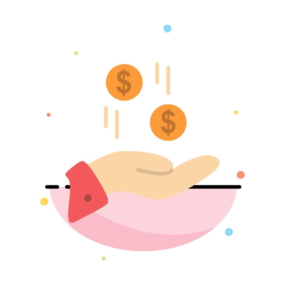 hand- dollar geld valuta liefdadigheid abstract vlak kleur icoon sjabloon vector