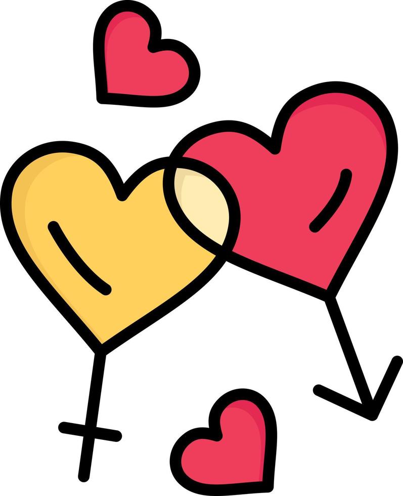 hart Mens Dames liefde Valentijn vlak kleur icoon vector icoon banier sjabloon