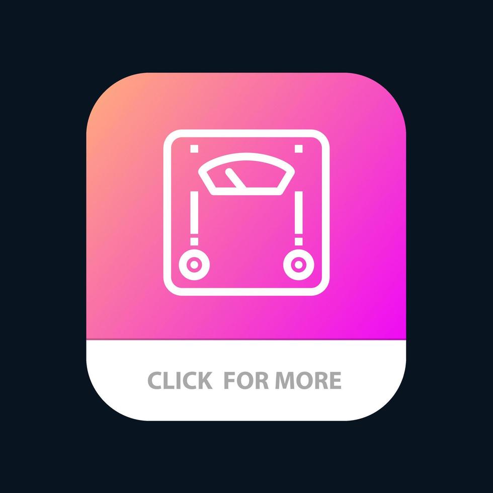 machine schaal weging gewicht mobiel app knop android en iOS lijn versie vector