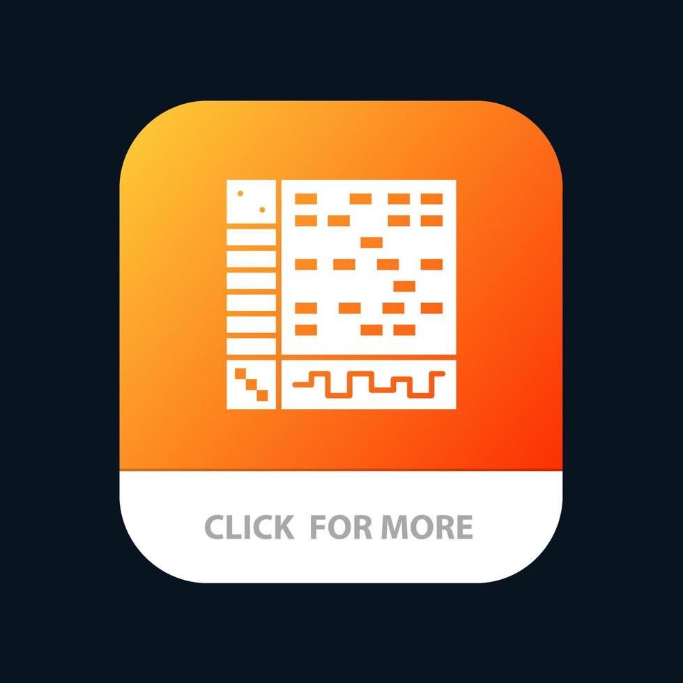 Ableton toepassing audio computer trek mobiel app knop android en iOS glyph versie vector