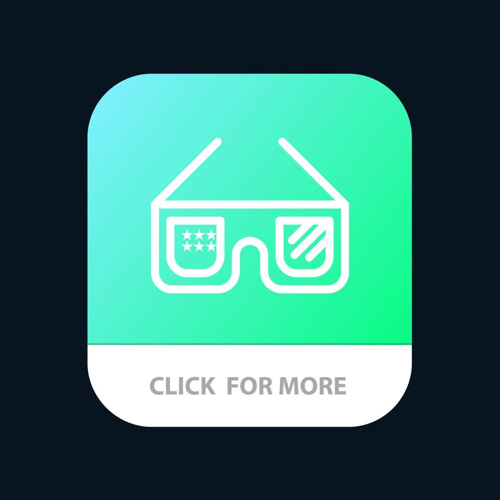 zonnebril bril Amerikaans Verenigde Staten van Amerika mobiel app knop android en iOS lijn versie vector