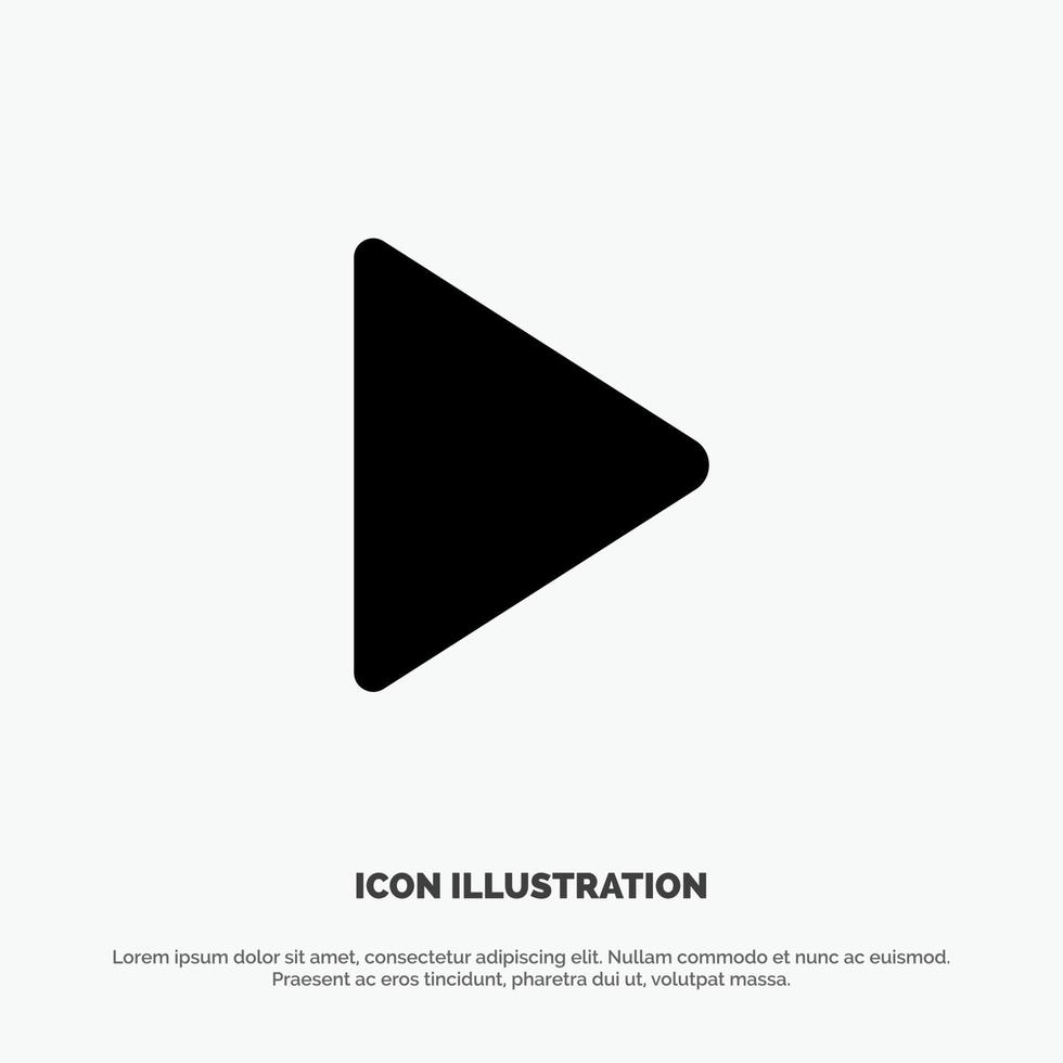 controle media Speel video solide glyph icoon vector