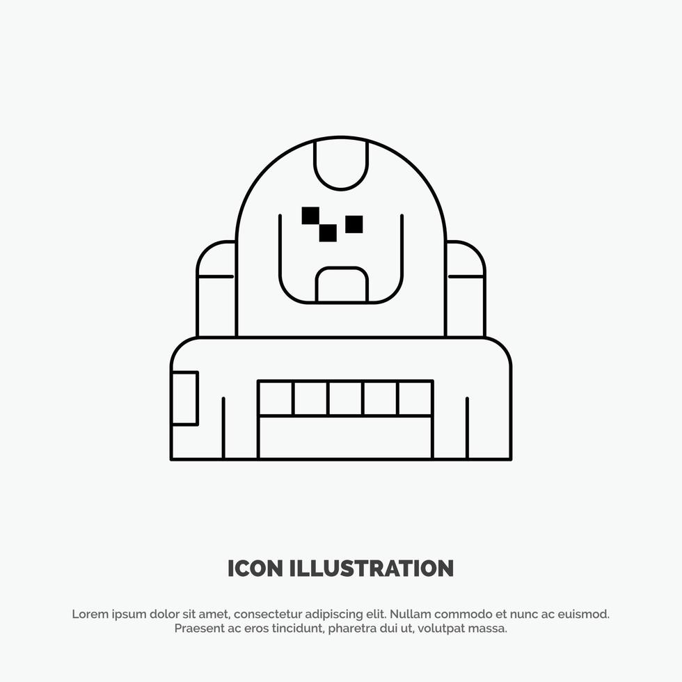 astronaut kosmonaut ontdekkingsreiziger helm bescherming lijn icoon vector