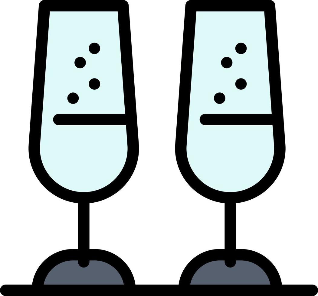 viering Champagne bril proost roosteren vlak kleur icoon vector icoon banier sjabloon