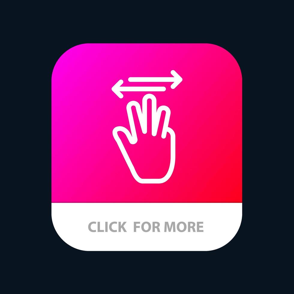 hand- hand- cursor omhoog links Rechtsaf mobiel app knop android en iOS lijn versie vector
