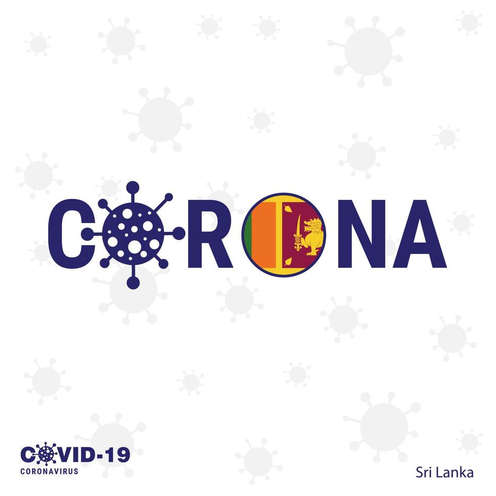 sri lanka coronavirus typografie covid19 land banier blijven huis blijven gezond nemen zorg van uw eigen Gezondheid vector