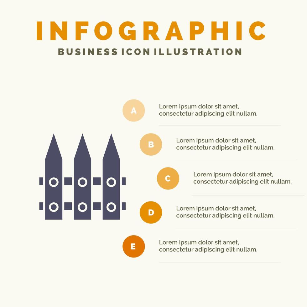 hek tuin tuinieren voorjaar solide icoon infographics 5 stappen presentatie achtergrond vector