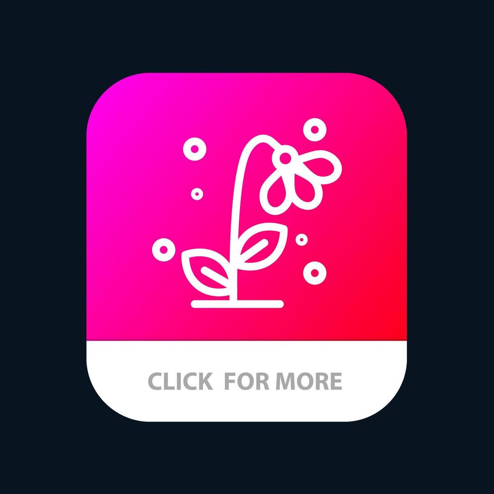 flora bloemen bloem natuur voorjaar mobiel app knop android en iOS lijn versie vector