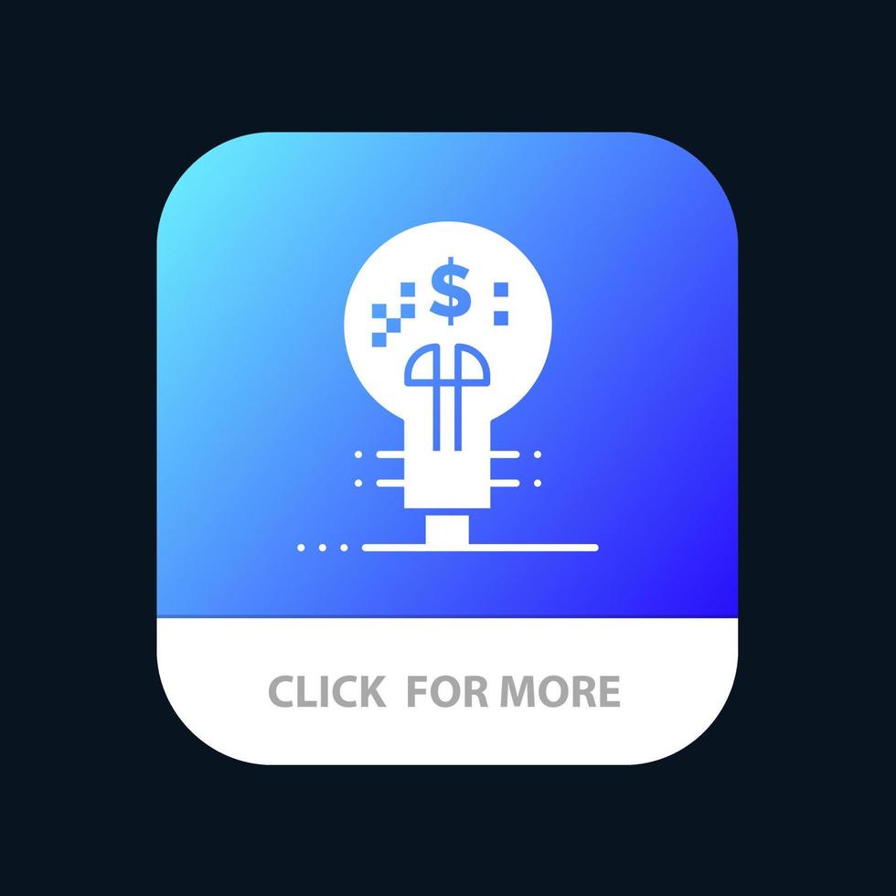 innovatie financiën financiën idee januari mobiel app knop android en iOS glyph versie vector