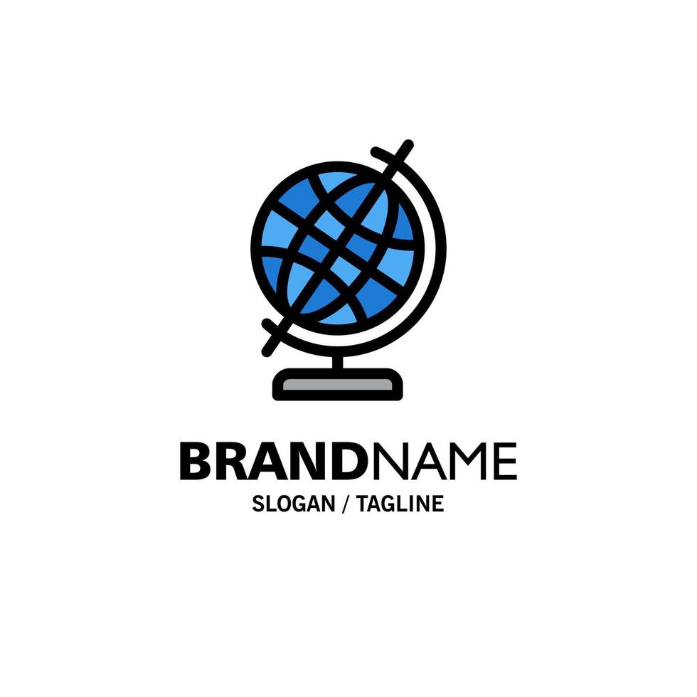 onderwijs aardrijkskunde wereldbol bedrijf logo sjabloon vlak kleur vector