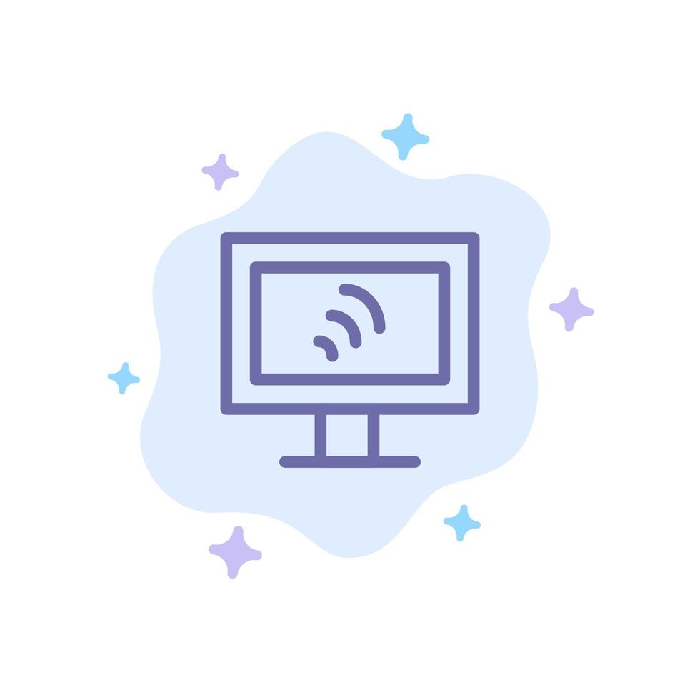 computer Wifi onderhoud blauw icoon Aan abstract wolk achtergrond vector