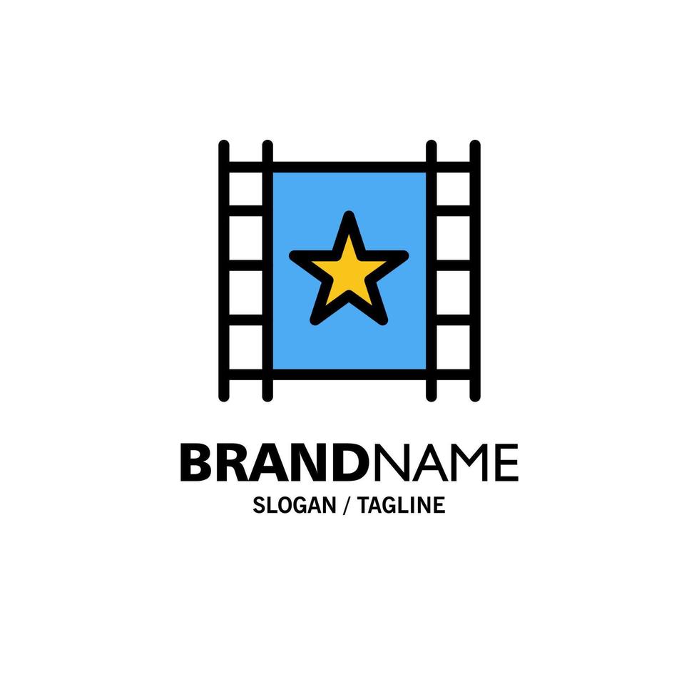 multimedia speler stroom ster bedrijf logo sjabloon vlak kleur vector
