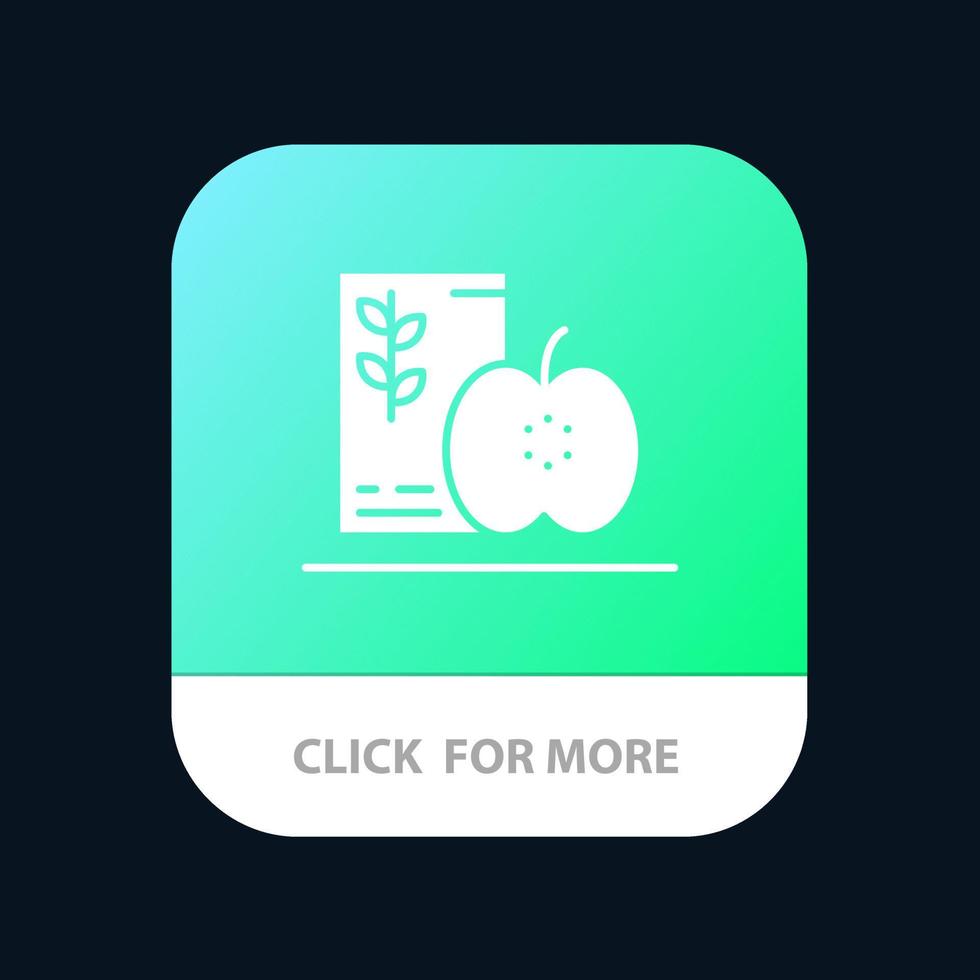 ontbijt eetpatroon voedsel fruit gezond mobiel app knop android en iOS glyph versie vector