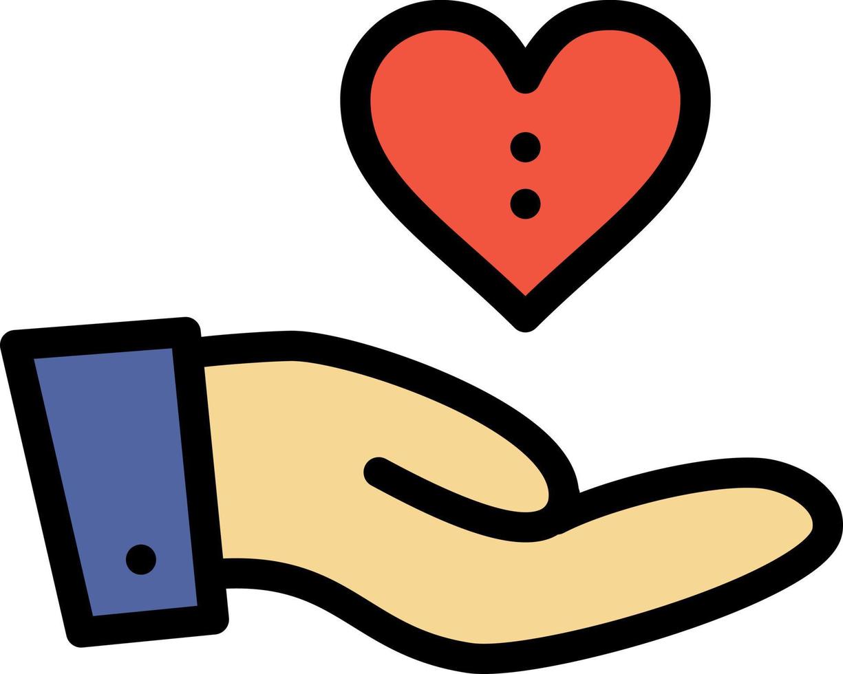 liefdadigheid bijdrage geven hand- liefde vlak kleur icoon vector icoon banier sjabloon