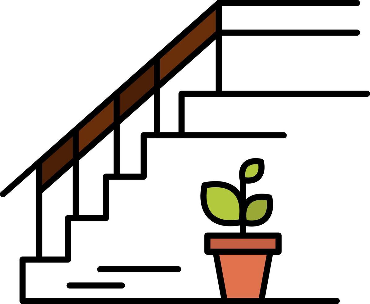 trap boven verdieping stadium huis vlak kleur icoon vector icoon banier sjabloon