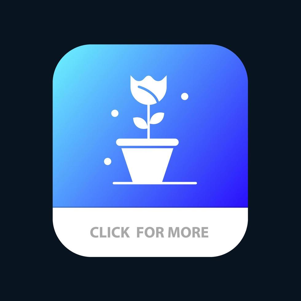 bloem bloemen natuur voorjaar mobiel app knop android en iOS glyph versie vector