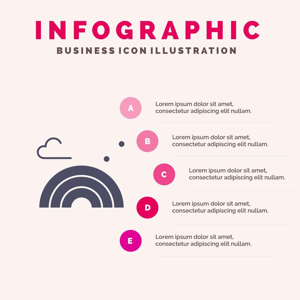 natuur regenboog voorjaar Golf solide icoon infographics 5 stappen presentatie achtergrond vector