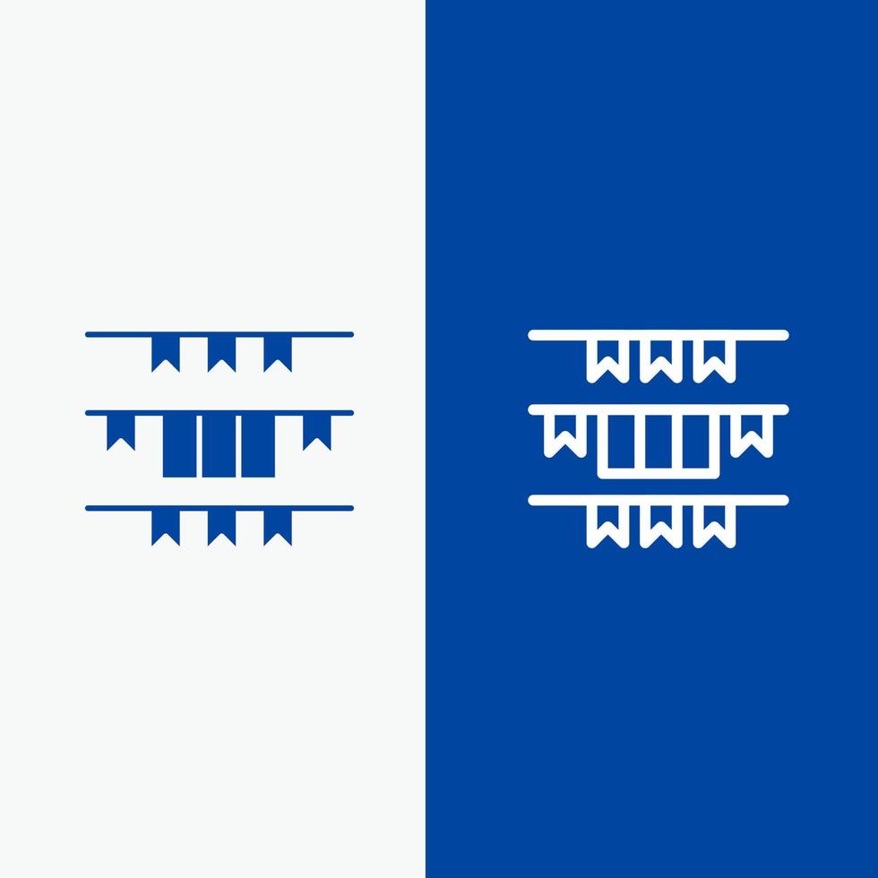 banier vlag slinger Ierland Iers lijn en glyph solide icoon blauw banier lijn en glyph solide icoon blauw banier vector