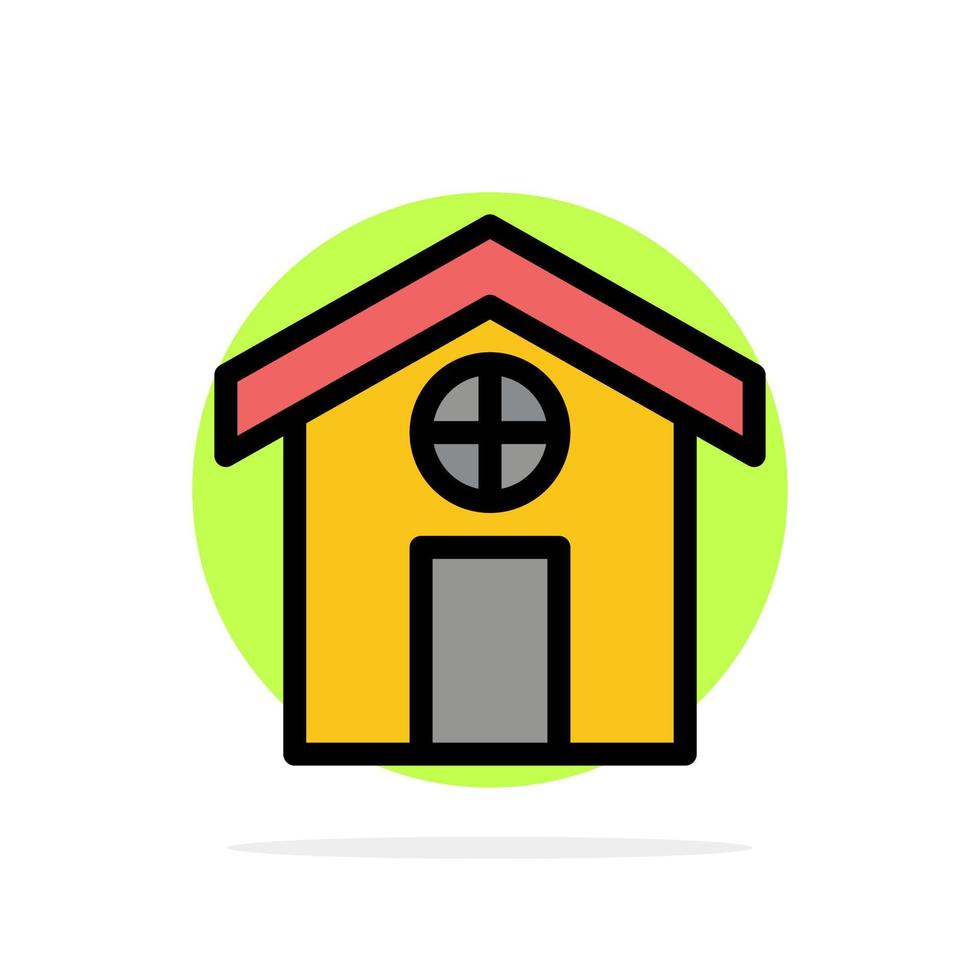stad bouw huis abstract cirkel achtergrond vlak kleur icoon vector