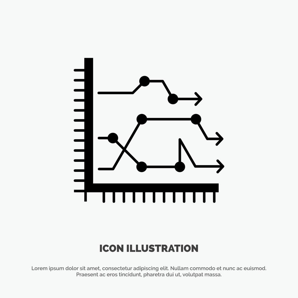 analytics bedrijf tabel diagram diagram trends solide glyph icoon vector