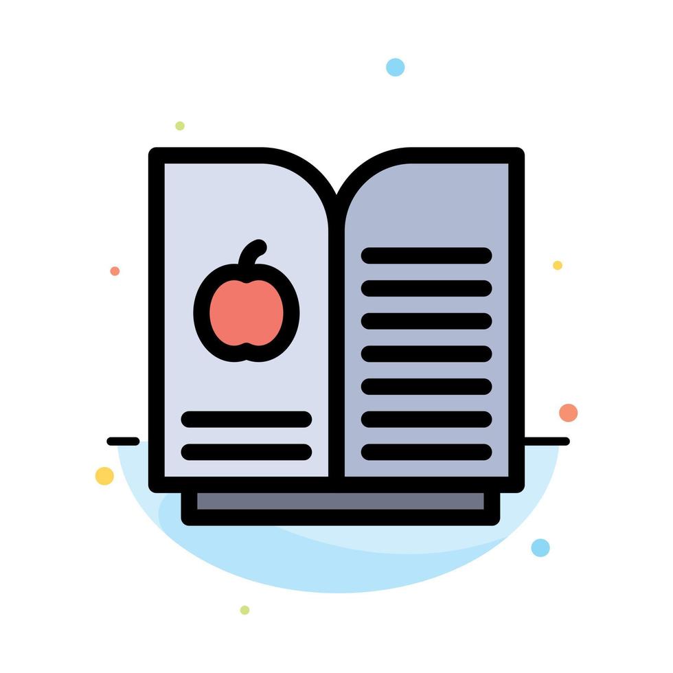 boek appel wetenschap abstract vlak kleur icoon sjabloon vector