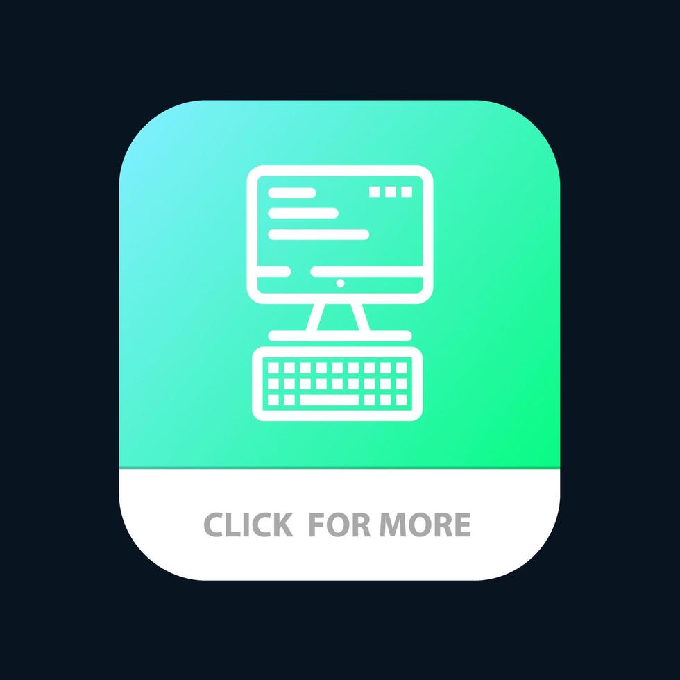 computer toetsenbord toezicht houden op berekenen mobiel app knop android en iOS lijn versie vector