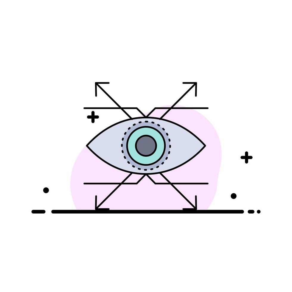 bedrijf oog kijken visie vlak kleur icoon vector