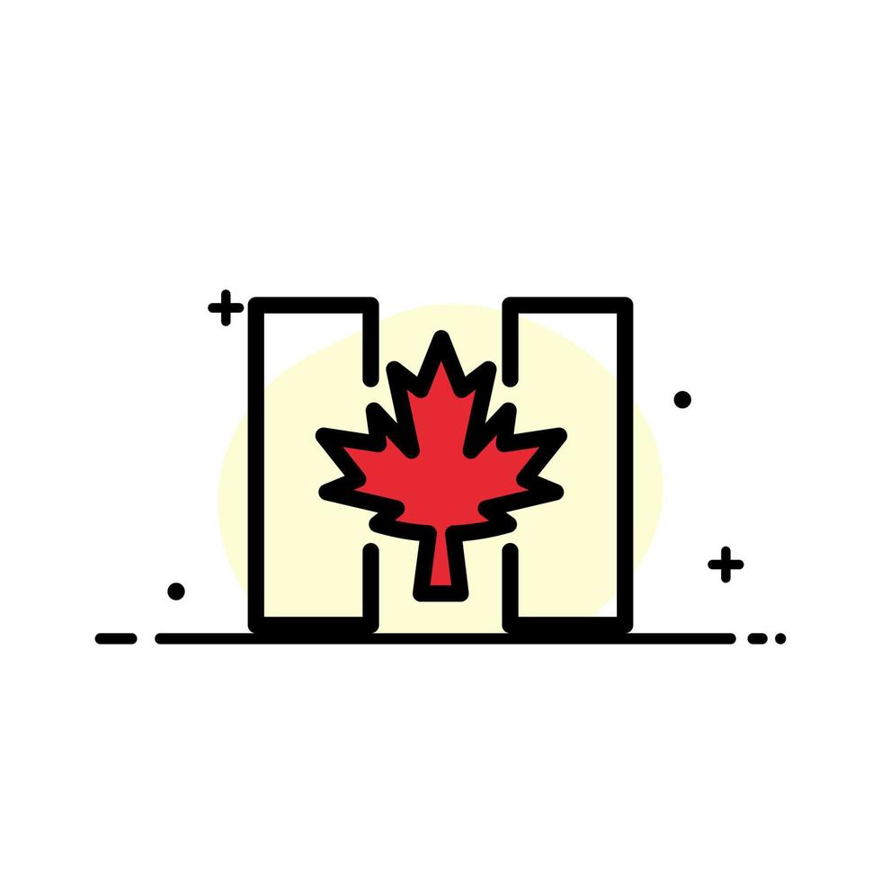 vlag herfst Canada blad bedrijf vlak lijn gevulde icoon vector banier sjabloon