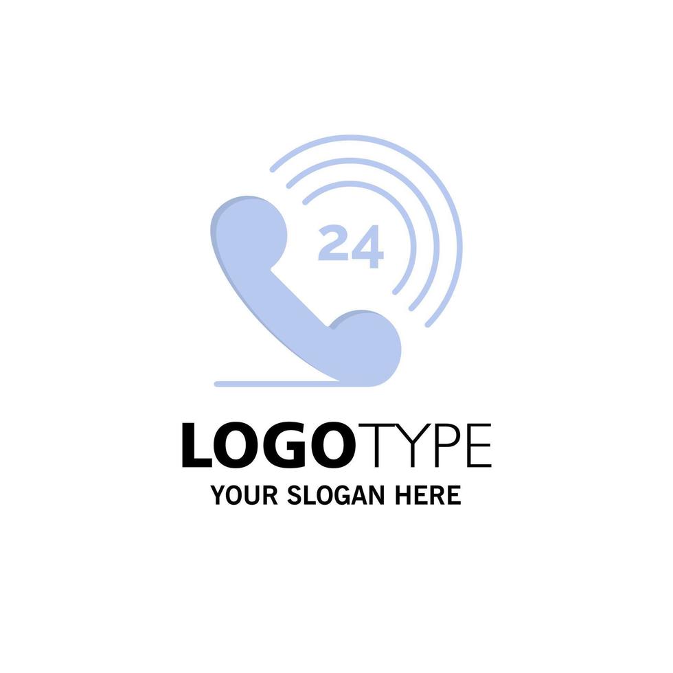 telefoon telefoon rinkelen 24 bedrijf logo sjabloon vlak kleur vector