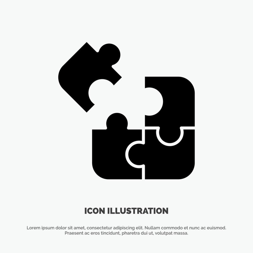 bedrijf spel logica puzzel plein solide glyph icoon vector