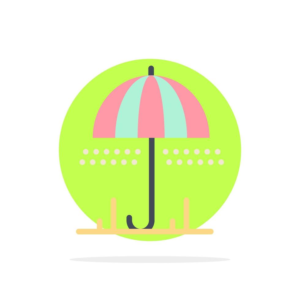 regen paraplu weer voorjaar abstract cirkel achtergrond vlak kleur icoon vector
