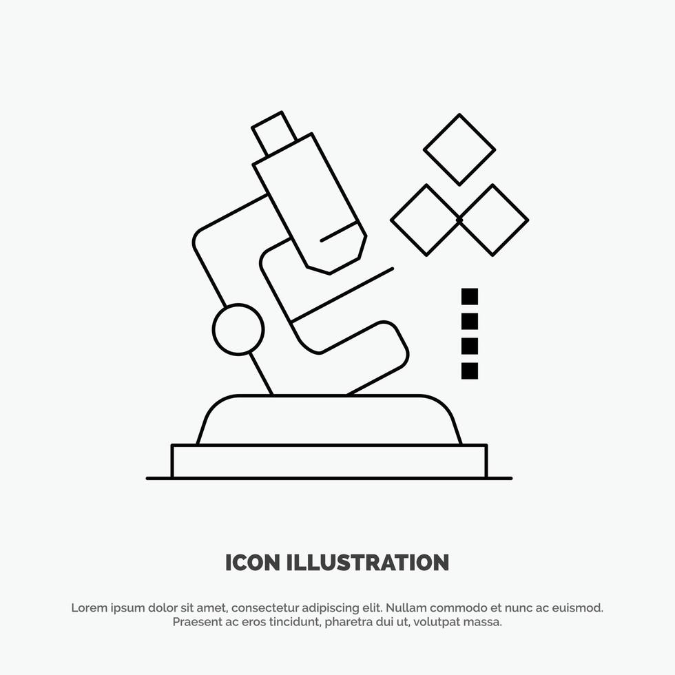 microscoop wetenschap laboratorium medisch lijn icoon vector