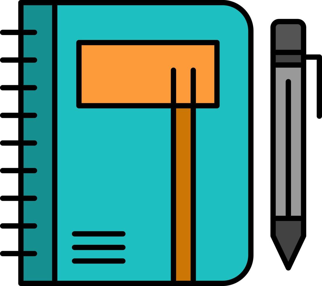 werkboek bedrijf Notitie kladblok stootkussen pen schetsen vlak kleur icoon vector icoon banier sjabloon