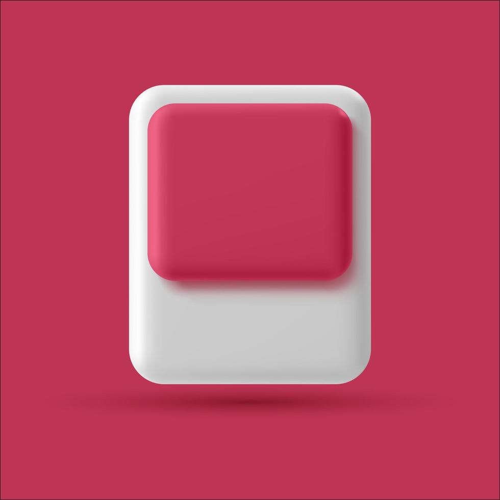 viva magenta kleur van jaar 2023. geïsoleerd 3d sjabloon voor palet, swatch met zacht schaduw. roze etiket vector illustratie