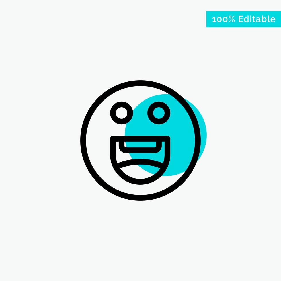 emoji's gelukkig motivatie turkoois hoogtepunt cirkel punt vector icoon