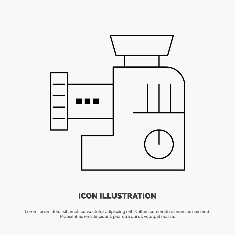 menger keuken handleiding mengen vector lijn icoon