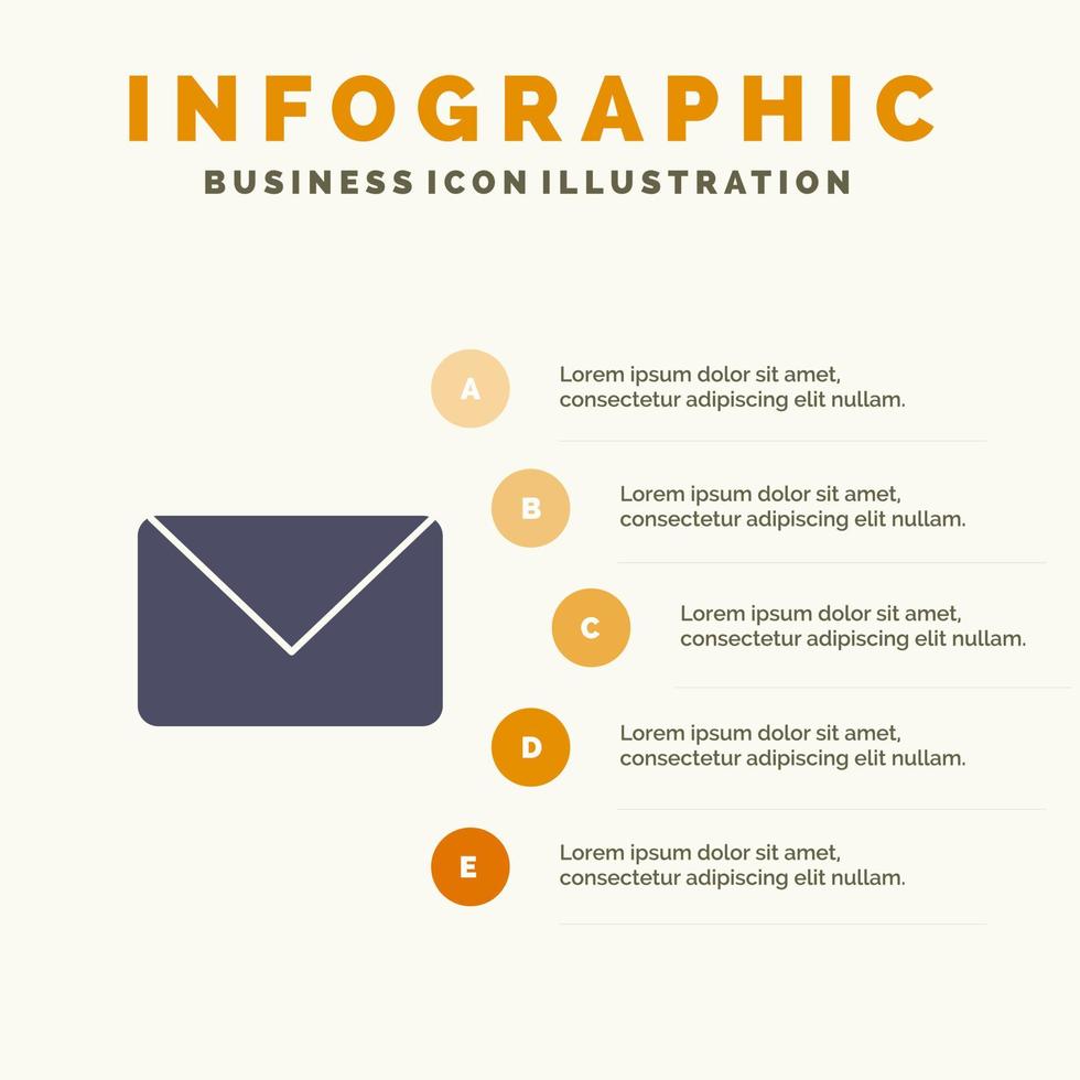 twitter mail sms babbelen solide icoon infographics 5 stappen presentatie achtergrond vector