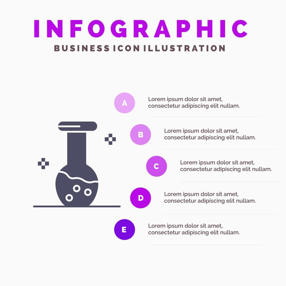 analyse biochemie biologie chemie solide icoon infographics 5 stappen presentatie achtergrond vector