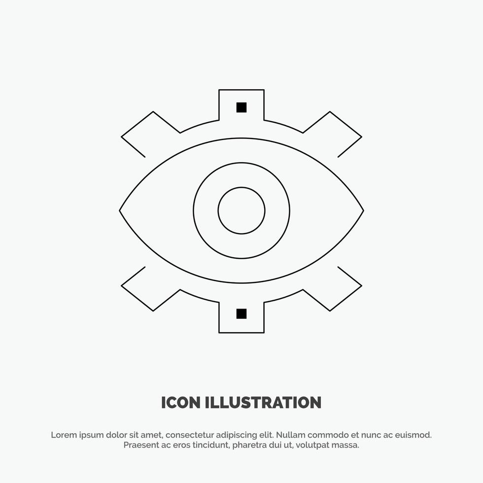 oog creatief productie bedrijf creatief modern productie lijn icoon vector