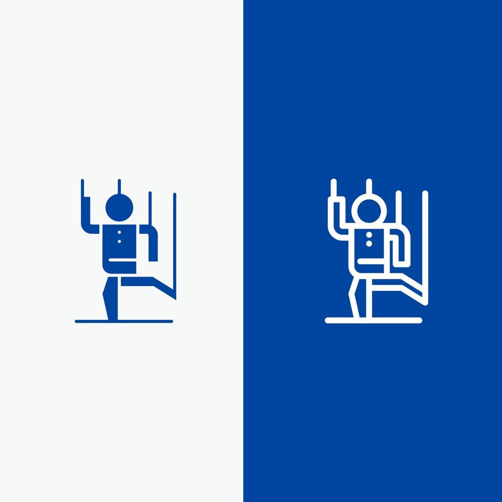 commando controle menselijk manipuleren manipulatie lijn en glyph solide icoon blauw banier lijn en glyph solide icoon blauw banier vector